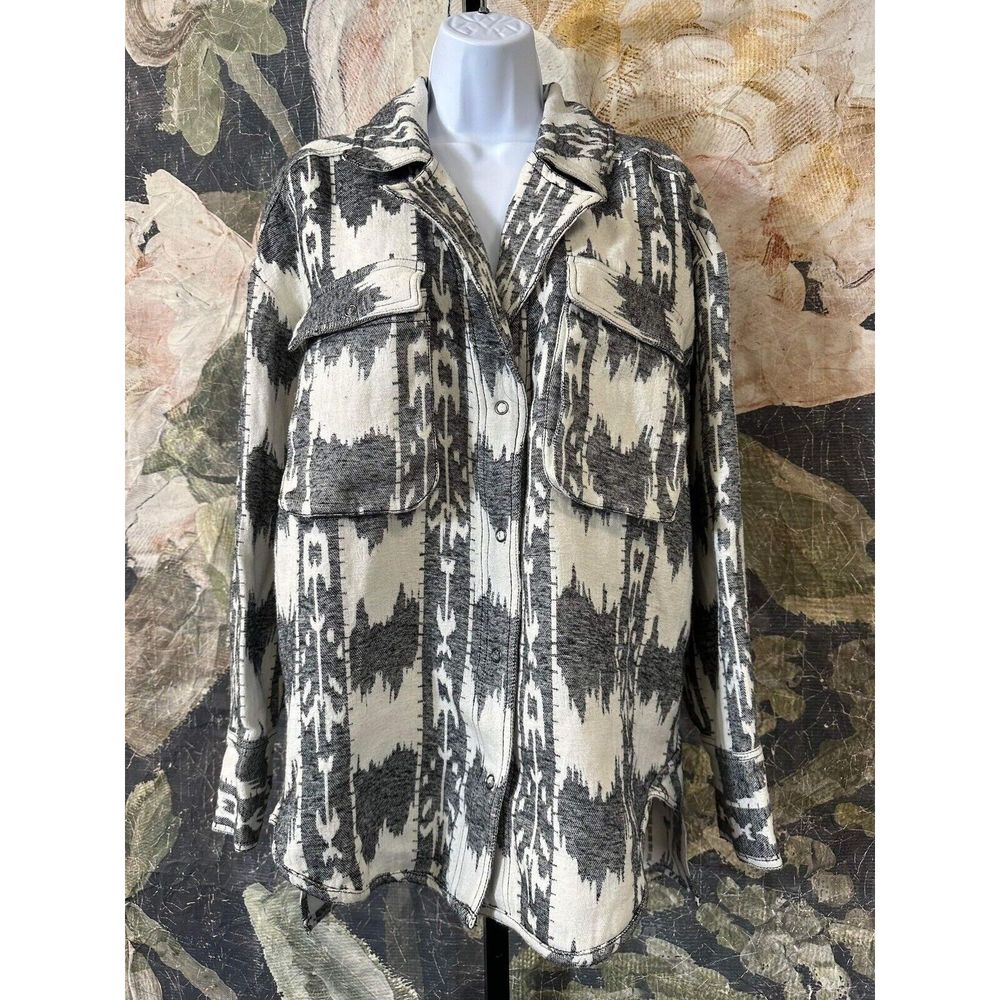 Free People We The Free Izzie Cargo Jacquard Shirt Size S - Picture 5 of 8